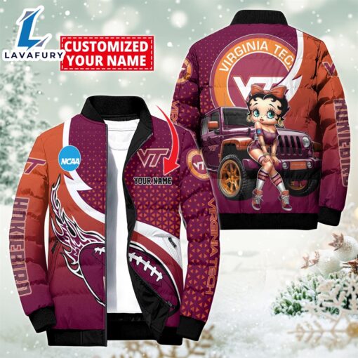 NCAA Disney Betty Boop Virginia Tech Hokies Sport Puffer Jacket For Fans