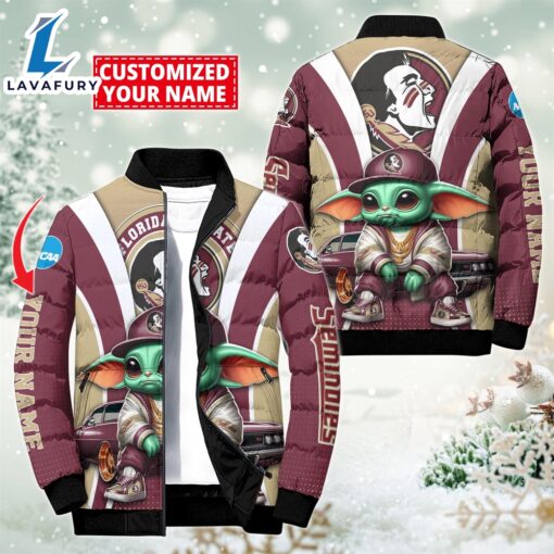 NCAA Florida State Seminoles Sport Baby Yoda Puffer Jacket For Fans