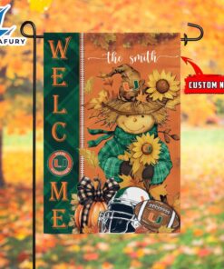 NCAA Miami Hurricanes Football Fall Scarecrows Grden Flag