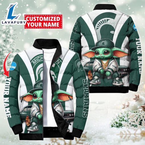 NCAA Michigan State Spartans Sport Baby Yoda Puffer Jacket For Fans