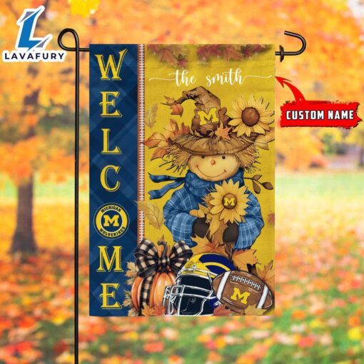 NCAA Michigan Wolverines Football Fall Scarecrows Grden Flag