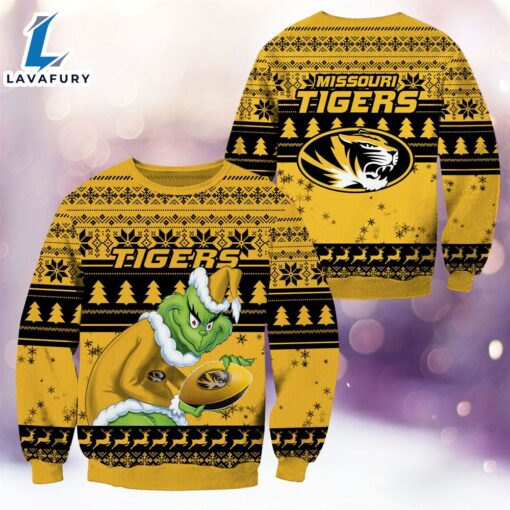 NCAA Missouri Tigers The Grinch 3D Ugly Sweater Christmas