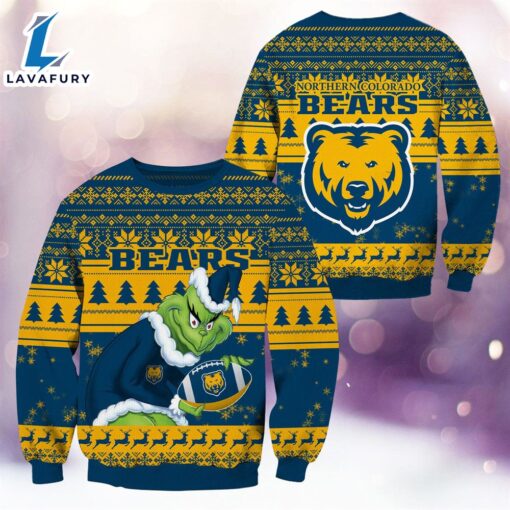 NCAA Northern Colorado Bears The Grinch 3D Ugly Sweater Christmas