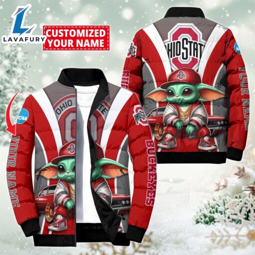 NCAA Ohio State Buckeyes Sport Baby Yoda Puffer Jacket For Fans