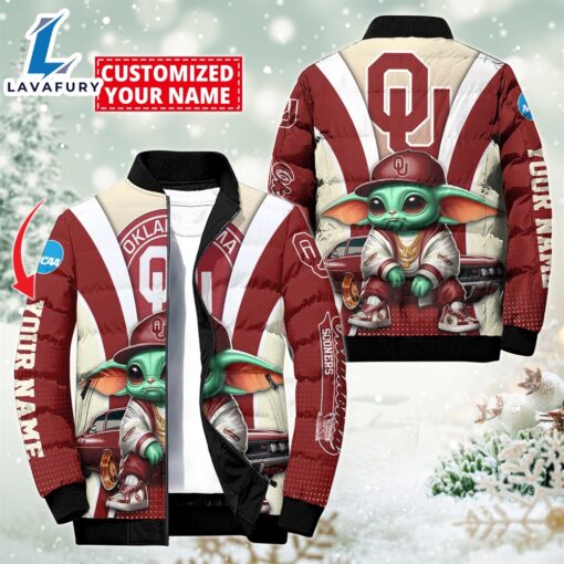 NCAA Oklahoma Sooners Sport Baby Yoda Puffer Jacket For Fans