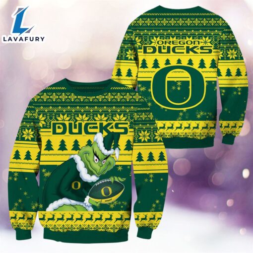 NCAA Oregon Ducks The Grinch 3D Ugly Sweater Christmas