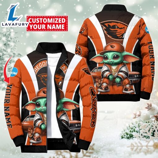 NCAA Oregon State Beavers Sport Baby Yoda Puffer Jacket For Fans