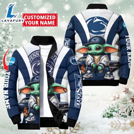 NCAA Penn State Nittany Lions Sport Baby Yoda Puffer Jacket For Fans