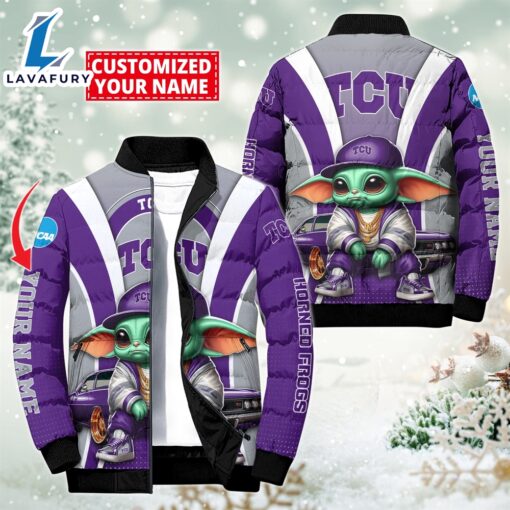 NCAA TCU Horned Frogs Sport Baby Yoda Puffer Jacket For Fans