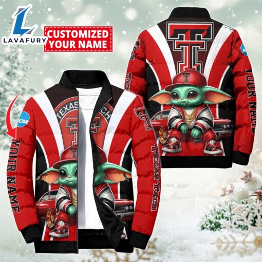 NCAA Texas Tech Red Raiders Sport Baby Yoda Puffer Jacket For Fans