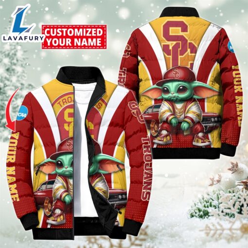 NCAA USC Trojans Sport Baby Yoda Puffer Jacket For Fans