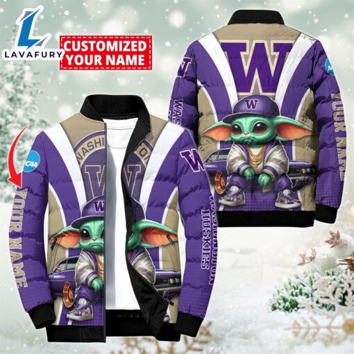 NCAA Washington Huskies Sport Baby Yoda Puffer Jacket For Fans