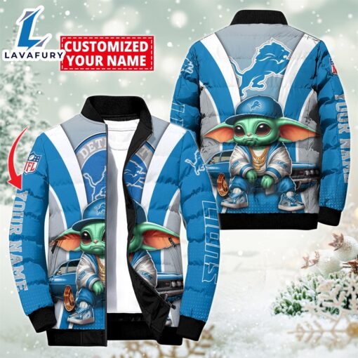 NFL Detroit Lions Baby Yoda Puffer Jacket For Fans