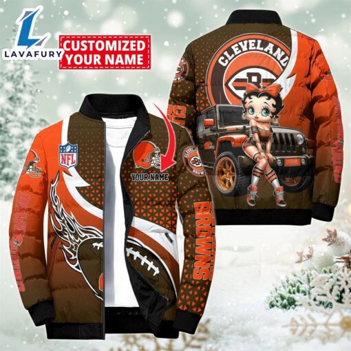 NFL Disney Cleveland Browns Sport Puffer Jacket For Fans