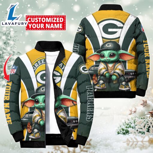 NFL Green Bay Packers Baby Yoda Puffer Jacket For Fans