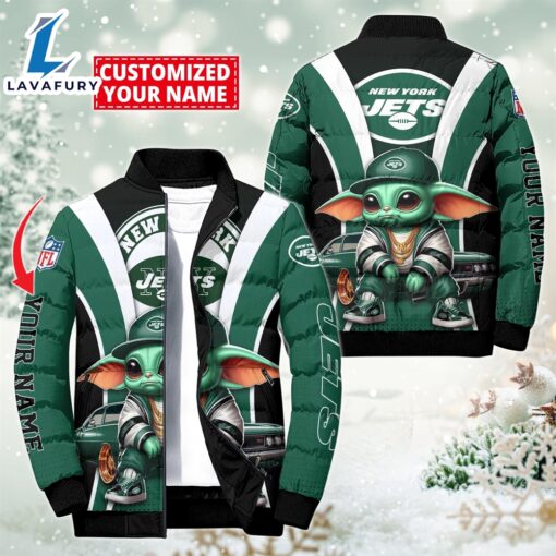 NFL New York Jets Baby Yoda Puffer Jacket For Fans