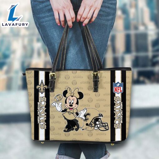 New Orleans Saints NFL Minnie Women Leather Tote Bag