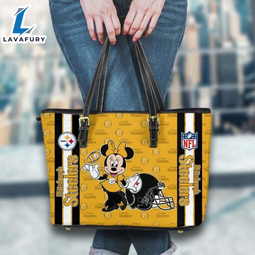 Pittsburgh Steelers NFL Minnie Women Leather Tote Bag