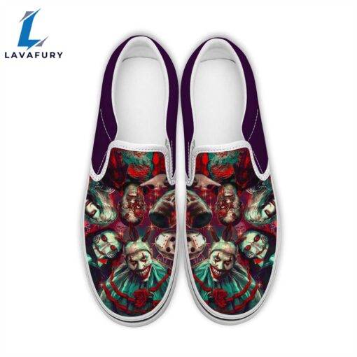 Purple Killer Characters Movie Printed Vans Slip On Shoes Halloween Gift