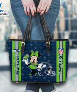 Seattle Seahawks NFL Minnie Women Leather Tote Bag