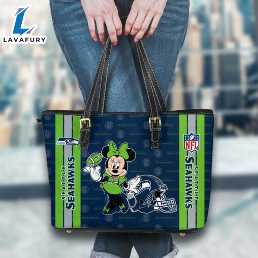 Seattle Seahawks NFL Minnie Women Leather Tote Bag