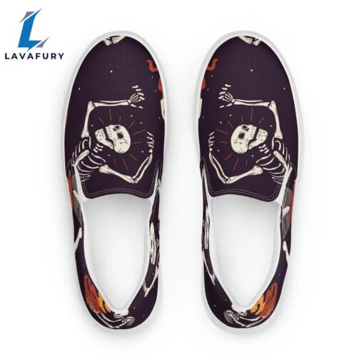 Skeleton Jack-O-Lantern Halloween Slip On Shoes