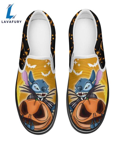 Stitch Horror Pumpkin Lilo &Amp Stitch Movie Halloween Slip On Shoes Sneakers