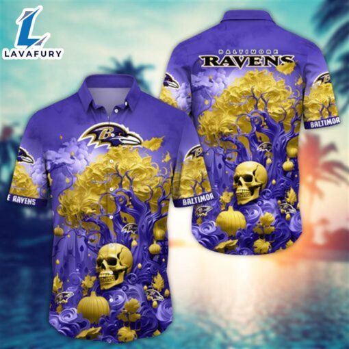 Baltimore Ravens Halloween Skull Pumpkin – NFL Hawaiian Shirt