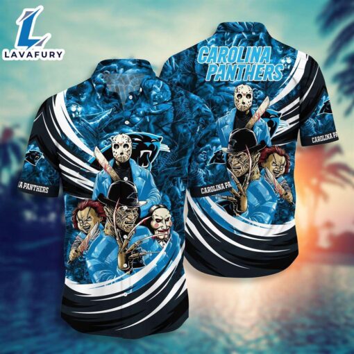 Carolina Panthers NFL  Halloween Horror Movies Hawaiian Shirts