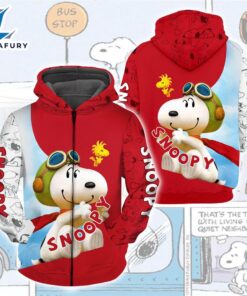 Cartoon Character Snoopy Red Zip…