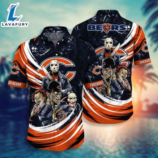 Chicago Bears NFL  Halloween Horror Movies Hawaiian Shirts