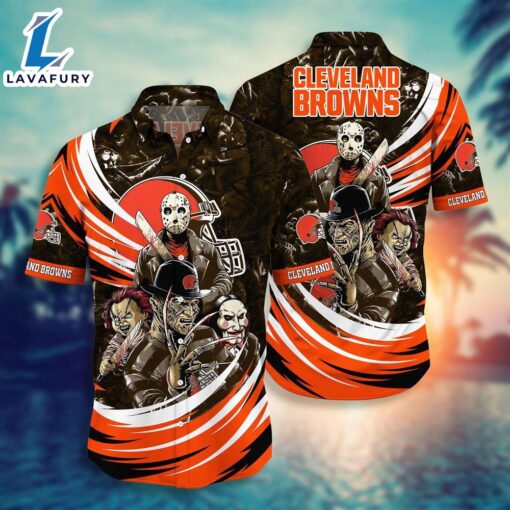 Cleveland Browns NFL  Halloween Horror Movies Hawaiian Shirts