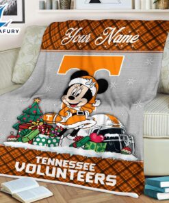 Custom Name NCAA Tennessee Volunteers Minnie Christmas Fleece Blanket