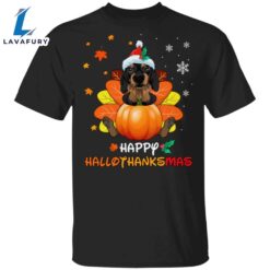 Dachshund Happy Hallothanksmas With Pumpkin…