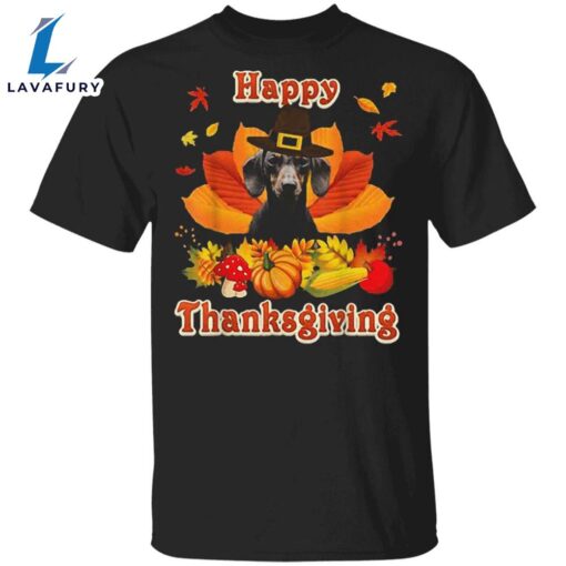 Dachshund Happy Thanksgiving T-Shirt Cute Dog Vintage Fall Designs Weiner Dog Gifts For Unisex