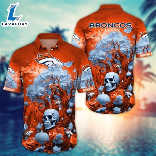 Denver Broncos Halloween Skull Pumpkin – NFL Hawaiian Shirt