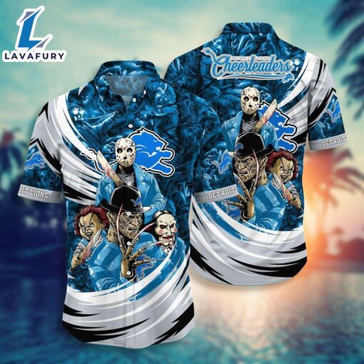 Detroit Lions NFL  Halloween Horror Movies Hawaiian Shirts