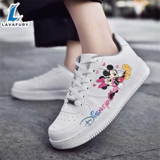 Disney Colorful Mickey Hugging Minnie AF1 Sneaker For Disney Fan