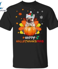 Frenchie Happy Hallothanksmas T-Shirt Funny…