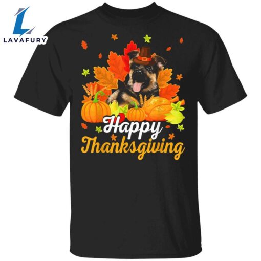 German Shepherd Happy Thanksgiving T-Shirt Adorable Dog Hallothanksmas Tee Gifts For Dog Owners