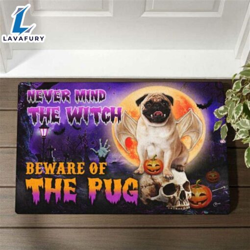 Halloween 2024 Beware Of The Pug Halloween Doormat