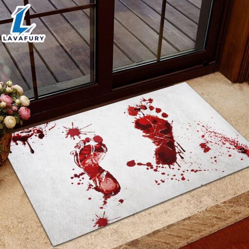 Halloween 2024 Bloody Footprint Horror Doormat Home