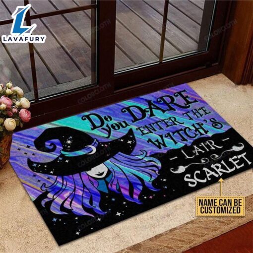 Halloween 2024 Custom Name Witch Wizard Halloween Do You Dare Enter The Witch’s Lair Doormat