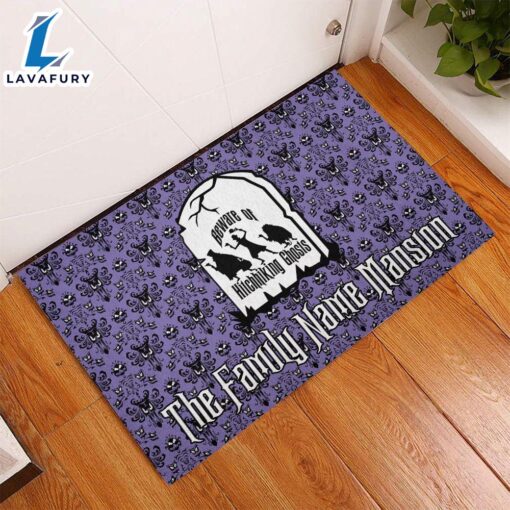 Halloween Decor Personalized Beware Of Hitchhiking Ghosts Doormat