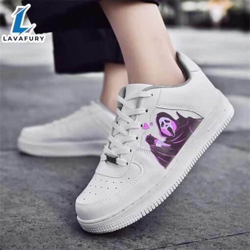 Halloween Purple Cute Ghostface AF1 Sneaker For Scream Movie Fans