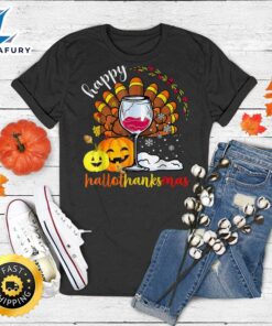 Happy Hallothankmas Wine Glasses Halloween…