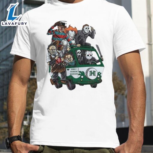 Hawaii Rainbow Warriors Horror Movies Characters Bus Halloween 2024 T-Shirts