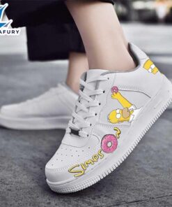 Homer Simpson Holding a Donut AF1 Sneaker For The Simpsons Fans