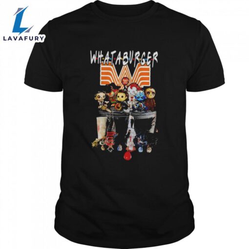 Horror Movies Characters Chibi Water Reflection Mirror Whataburger Logo Halloween Shirts