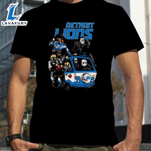 Horror Movies Characters Detroit Lions Football Halloween 2024 Shirts